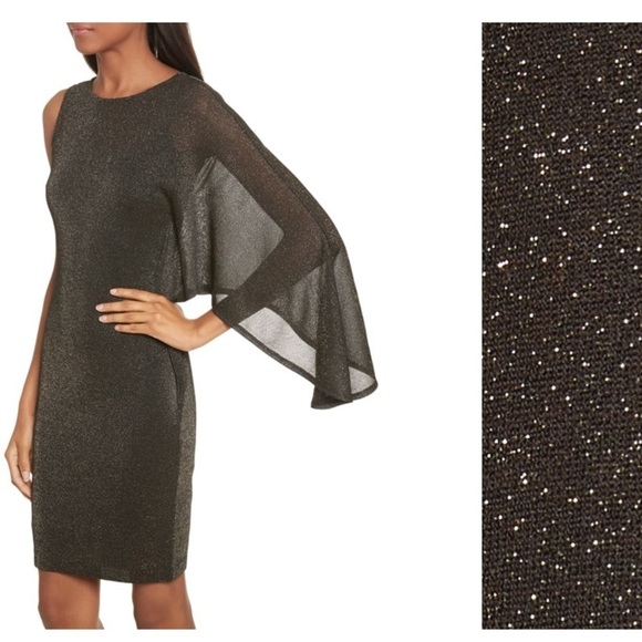 Ted Baker Monyca Draped One Shoulder Sparkly Dress - Picture 1 of 7